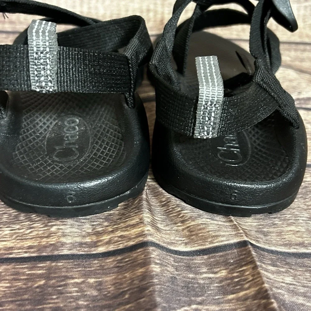 Chaco Mega Z Cloud Kids 6 Women's 8 Solid Black Hiking Active Sandals - Picture 7 of 9